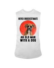 An old man with a dog - Boxer Sleeveless Tee tile