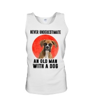 An old man with a dog - Boxer Unisex Tank tile