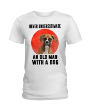 An old man with a dog - Boxer Ladies T-Shirt tile