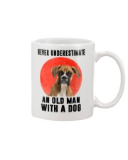 An old man with a dog - Boxer Mug tile