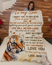 To my son - I'll love you for the rest of my life Large Fleece Blanket - 60" x 80" aos-coral-fleece-blanket-60x80-lifestyle-front-04