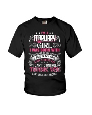 February girl - Born with fire in her mouth Youth T-Shirt tile