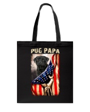Black Pug - Pug papa flag back print Tote Bag tile