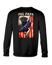 Black Pug - Pug papa flag back print Crewneck Sweatshirt tile