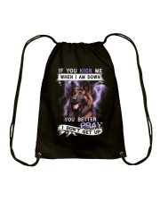 German Shepherd - Better pray I don't get up Drawstring Bag tile