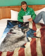 Beautiful Husky Large Fleece Blanket - 60" x 80" aos-coral-fleece-blanket-60x80-lifestyle-front-06
