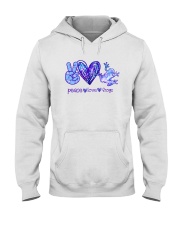 Peace - Love - Frogs Hooded Sweatshirt front