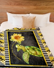 Turtle - You are my sunshine Large Fleece Blanket - 60" x 80" aos-coral-fleece-blanket-60x80-lifestyle-front-02
