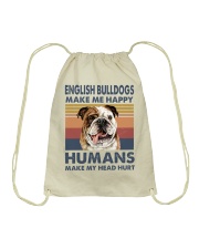 English bulldogs make me hapy Drawstring Bag tile