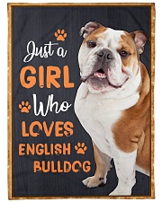 Just a girl who loves English Bulldog Large Fleece Blanket - 60" x 80" front