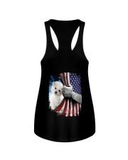 Bichon Frise American flag Ladies Flowy Tank tile