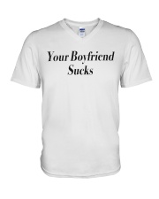 Your boyfriend sucks V-Neck T-Shirt thumbnail