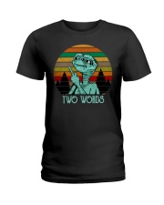 Two Word One Finger Ladies T-Shirt thumbnail