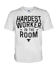 Hardest Worker In The Room V-Neck T-Shirt thumbnail