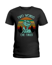 Two Word One Finger Ladies T-Shirt thumbnail