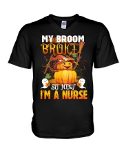 My Broom Broke So Now I'm A Nurse Halloween Shirt V-Neck T-Shirt thumbnail