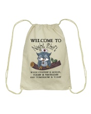 Owl Nurse welcome to night shift Drawstring Bag thumbnail