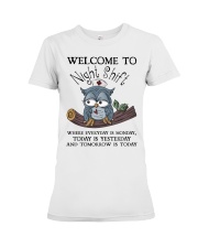 Owl Nurse welcome to night shift Premium Fit Ladies Tee thumbnail