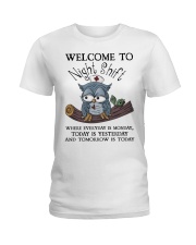 Owl Nurse welcome to night shift Ladies T-Shirt thumbnail