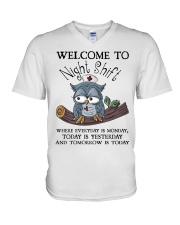 Owl Nurse welcome to night shift V-Neck T-Shirt thumbnail