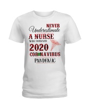 Never Underestimate A Nurse Who Survived 2020 Ladies T-Shirt tile