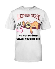 Sloth Sleeping Nurse Classic T-Shirt front