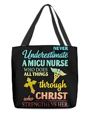 Never Underestimate A Micu Nurse T-Shirt All-Over Tote tile