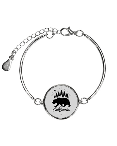California Bear Flag Republic Metallic Circle Bracelet