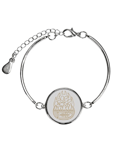 Bear Mark T Shirt Metallic Circle Bracelet