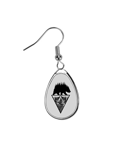 Fern and Bear Teardrop Earrings