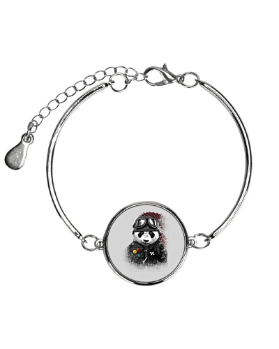 Bear Soldier Panda Metallic Circle Bracelet