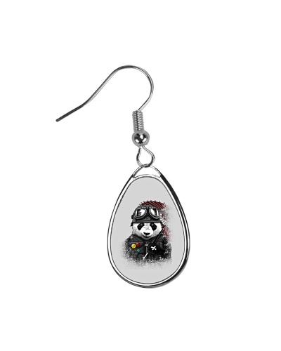 Bear Soldier Panda Teardrop Earrings