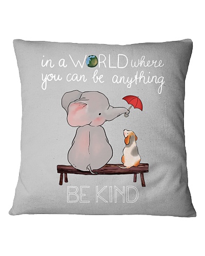 Be kind - Elephant Dog Square Pillowcase