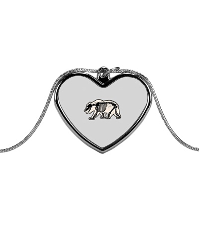 California Bear - X-Ray Metallic Heart Necklace