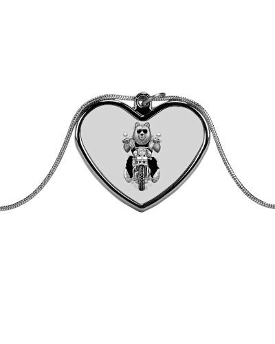 Carefree bear Metallic Heart Necklace