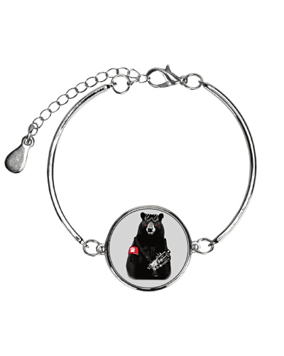 Bear Rebel T Shirt Metallic Circle Bracelet