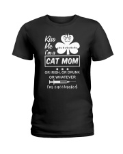 I'm A Cat Mom I'm vaccinated Ladies T-Shirt tile