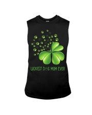 LUCKIEST DOG MOM EVER Sleeveless Tee tile