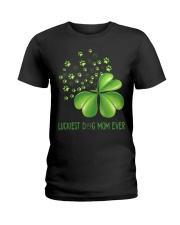 LUCKIEST DOG MOM EVER Ladies T-Shirt tile