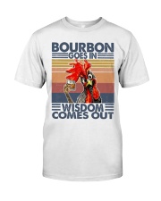 BOURBON GOES IN - WISDOW COMES OUT Premium Fit Mens Tee tile