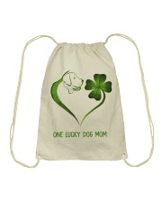 ONE LUCKY DOG MOM Drawstring Bag tile