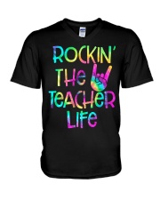 Rockin the Teacher Life V-Neck T-Shirt tile