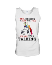LOOK ON MY FACE Unisex Tank tile