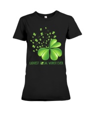 LUCKIEST social worker EVER Premium Fit Ladies Tee tile
