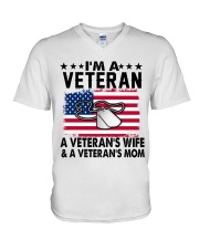 VETERAN VET'S WIFE MOM V-Neck T-Shirt tile