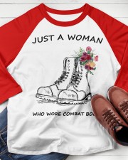 JUST A WOMAN WHO WORE COMBAT BOOTS Baseball Tee apparel-baseball-tee-lifestyle-18