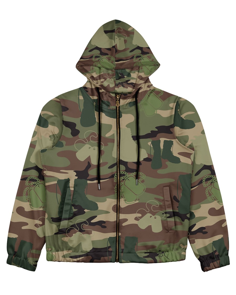 PROUD TO HAVE SERVED Women's All Over Print Full Zip Hoodie