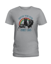 Raccoon Support Your Local Street Cats Shirt Ladies T-Shirt thumbnail