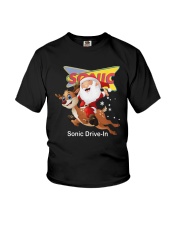 Santa Claus Riding Deeer Sonic Drive In Shirt Youth T-Shirt thumbnail
