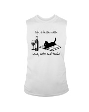 Life Is Better With Wine Cats And Books Shirt Sleeveless Tee thumbnail